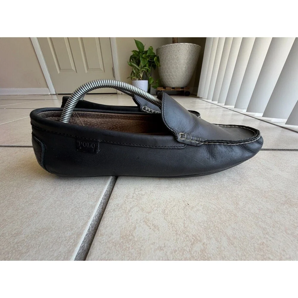 Polo Ralph Lauren Men’s Size 11 D Woodley Black Leather Driving Loafers Shoes